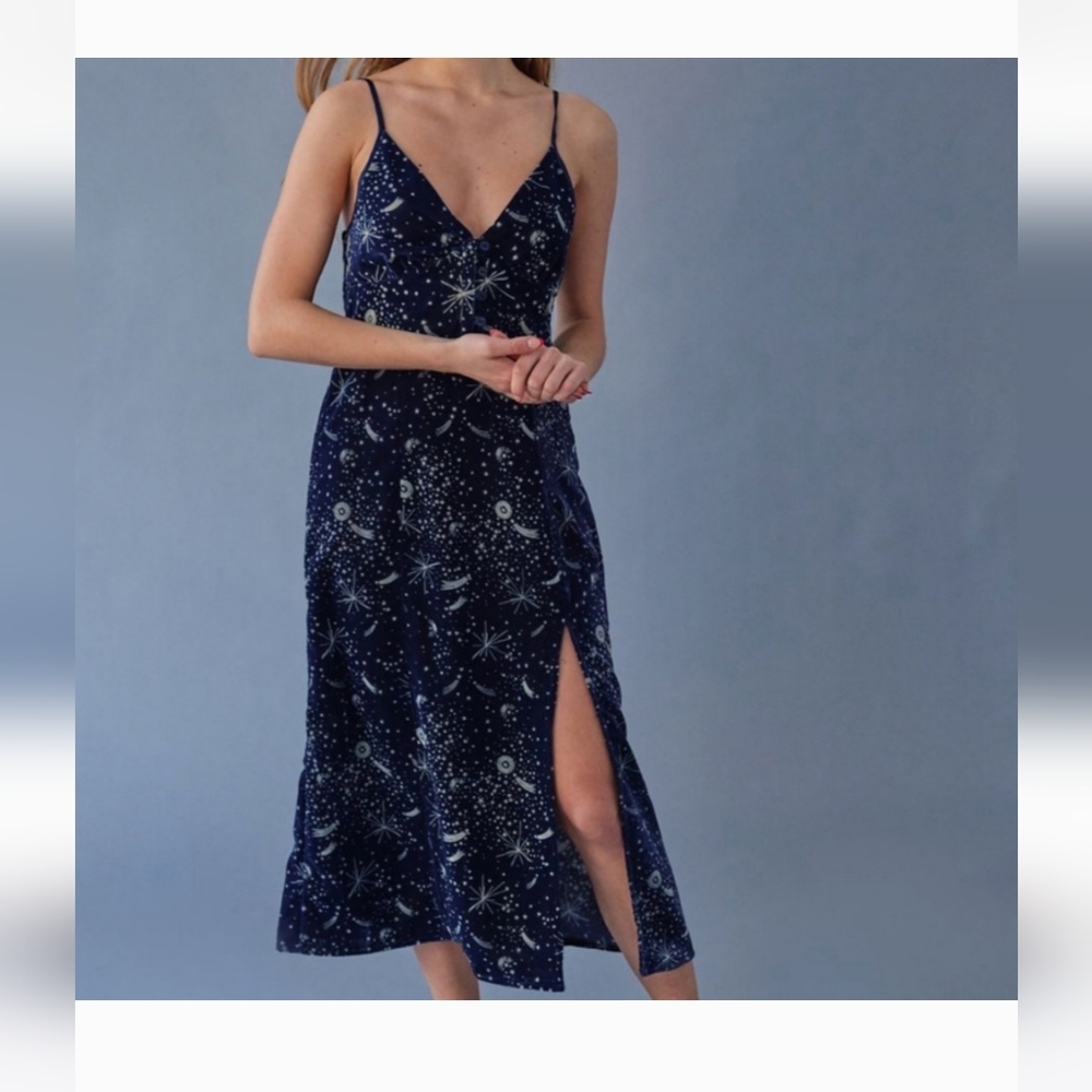 Navy Urban Outfiters velvet dress